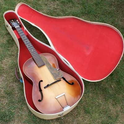 Beautiful True Vintage All Original 1956 Hofner Congress Archtop Guitar, Brunette Sunburst & OHC image 21
