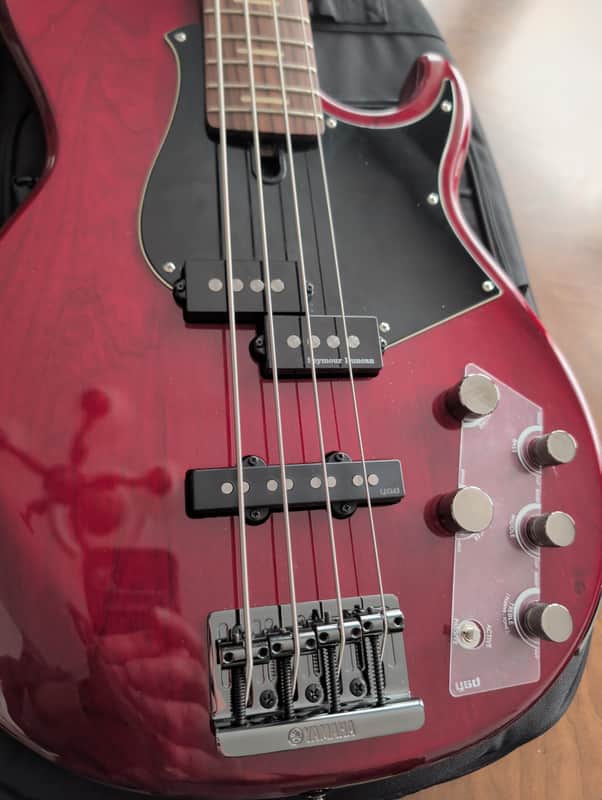 Yamaha BB734A-FRD 4-String with Active Electronics and SD Quarter Pounder 2024  - Fired Red image 1