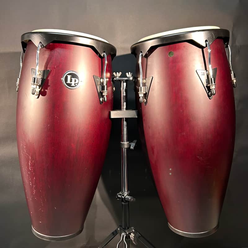 Latin Percussion LPA647-AW Aspire Series 11/12" Conga Set with Stand, Black Hardware 2010s - Natural image 1