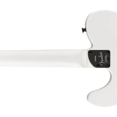 FENDER - Jack White Triplesonic Acoustasonic Telecaster with Case Maple Fingerboard White Pickguard Satin Arctic White with Black Top - 0972813117 image 2