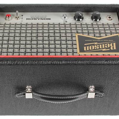 Benson Amps Monarch w/ Matching Cab Red Piping Black Checkered Grill - Benson Amps Monarch w/ Matching Cab Red Piping Black Checkered Grill image 3