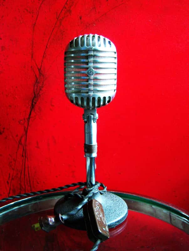 Vintage 1940's Shure 55 Cardioid Dynamic Microphone mod LED light lamp # 1 556S 556 55 55SW image 1