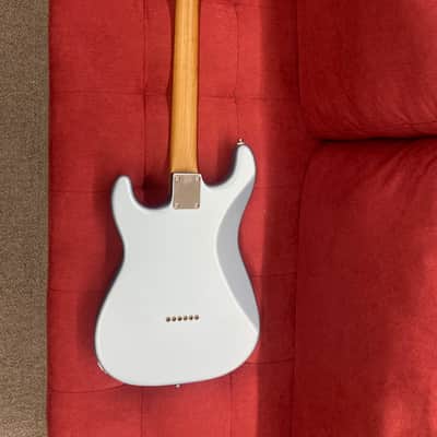Partscaster Double Cut T-Style Guitar with Warmoth Neck and Body - Blue Ice image 11