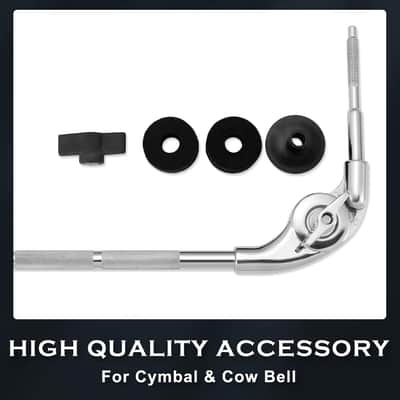 Cymbal Boom Arm Cymbal Boom Holder with Clamp, Grabber Cymbal Arm with 17" Solid Boom Arm, 360°Cymbal Extension Mount Clamp for Splash, Crash, and Effects Cymbals image 2