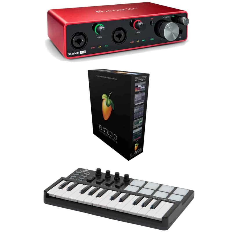 Focusrite Scarlett 4i4 3rd Gen Bundle with FL Studio + MIDI Keyboard image 1