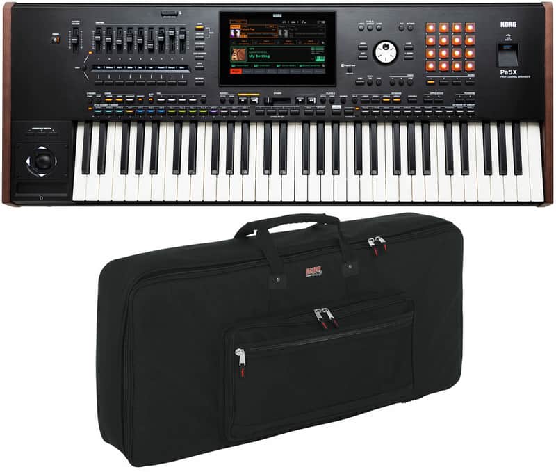 Korg PA5X61 61-Key Pro  Keyboard / Arranger With Color Touch Screen + Gator GKB-61 Case image 1