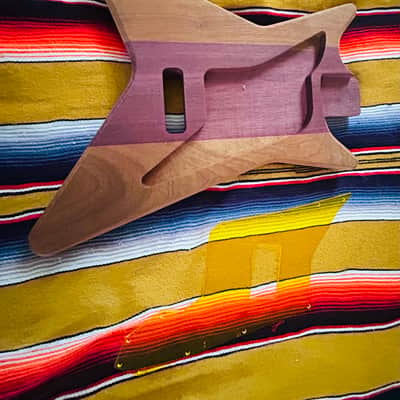 Custom Type x style guitar body 2023 - Mahogany & Purple Heart image 3