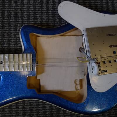 Dega Morbidoni Italy Bartolini Sumlin 1962 Blue Sparkle Surf blues guitar Rare Vintage image 11