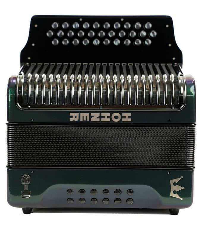 Mint Hohner Corona II - Next Generation Diatonic Accordion FBbEb Green to Gold image 1