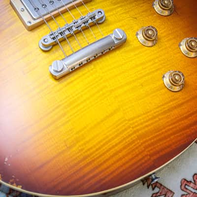 EASTMAN MIC SB59/v Solid Body Single Cutaway Aged "GoldBurst + Ebony" (2024) image 8