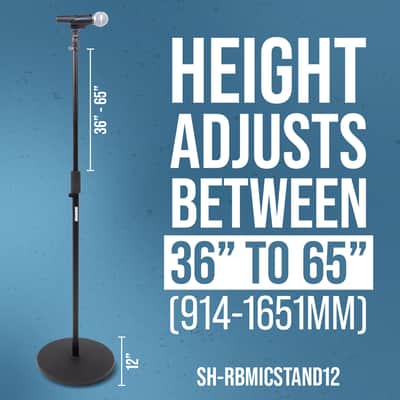 B-Stock Shure by Gator Round Base Mic Stand with Standard Height-Adjustable Twist Clutch and 12" Base; (SH-RBMICSTAND12) image 6