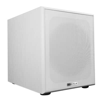 Rockville Rock Shaker 10" Inch White 400w Powered Home Theater Subwoofer Sub image 8