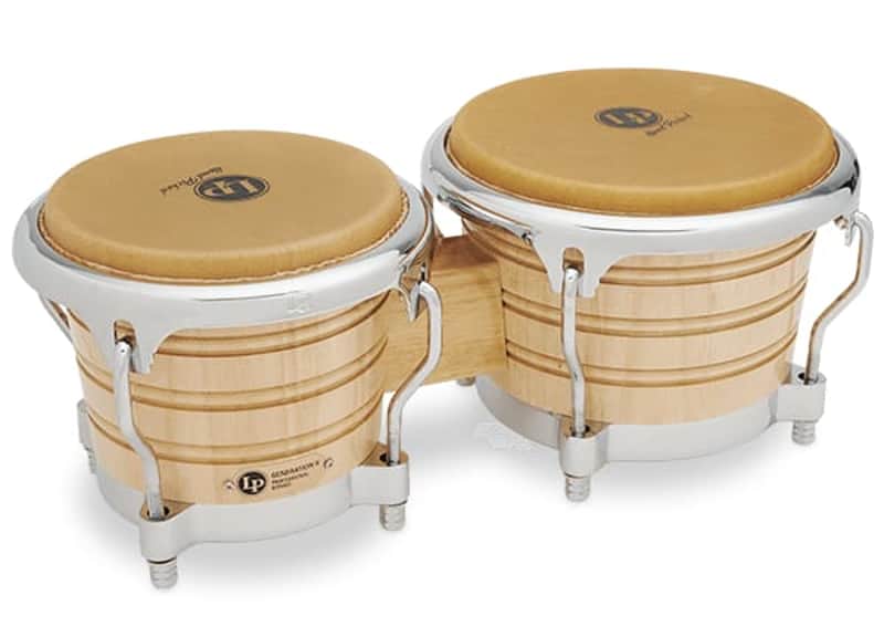 LP Generation II Wood Bongos Comfort Curve II Rims Chrome image 1