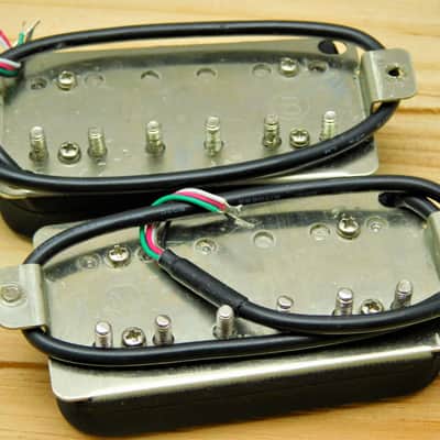 Guitar Madness Overwound Alnico II Humbucker Pickup Set Nickle Silver Base plates Zebra image 3