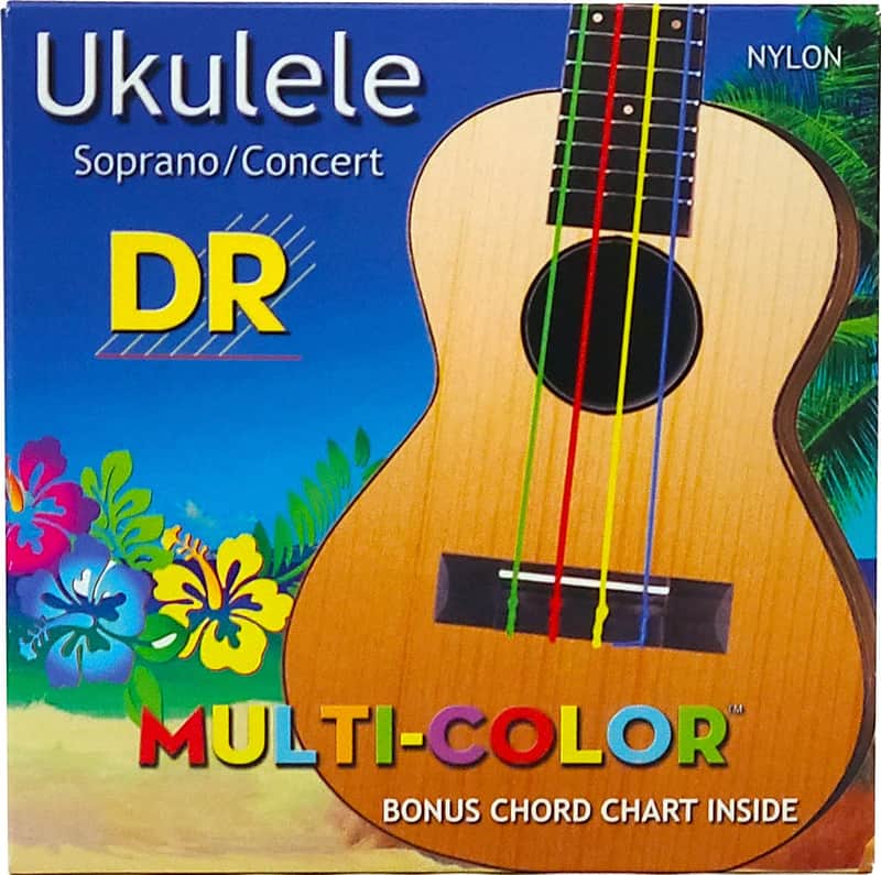 DR Strings Multi-Color Soprano and Concert Ukulele Strings - .024-.036 (3-pack) Bundle image 1
