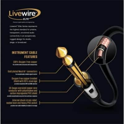 Live Wire Elite Series Instrument Cable, 1/4" Straight-Straight, 20 Foot image 2