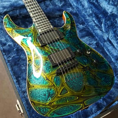 ESP USA Horizon-II Psychedelic Flame 6-String Electric Guitar w/ Black Tolex FF Case image 9