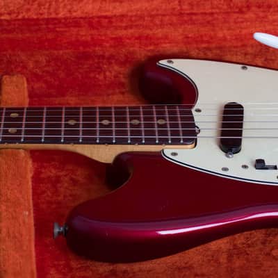 Fender  Competition Mustang Solid Body Electric Guitar (1971), ser. #306296, original grey hard shell case. image 13
