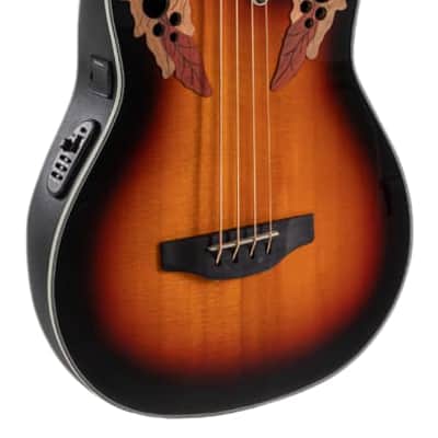 Ovation CEB44-1N-G Celebrity Elite Mid-Depth Acoustic-Electric Bass Guitar New England Burst image 2