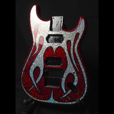 Custom Candy Apple Flake "Inferno" Superstrat Body image 1