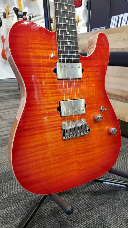 Suhr Firehouse Guitars Exclusive Modern T Flame Maple, Aged Cherry Burst w/ Case image 1