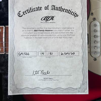Ernie Ball Music Man BFR Cutlass - Scarlett Red April 2020 image 2