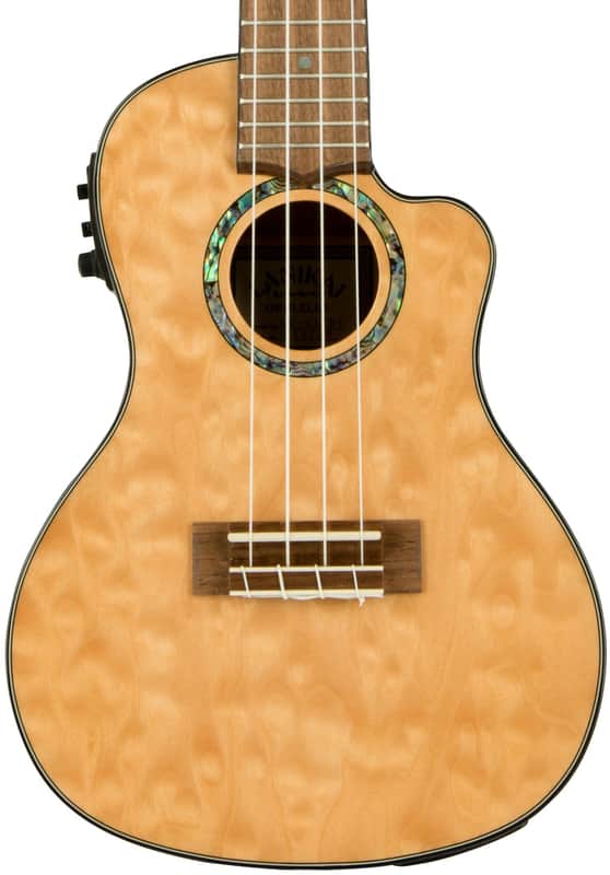 Lanikai QM-NACEC Quilted Maple Acoustic-Electric Concert Ukulele with Foam Case image 1