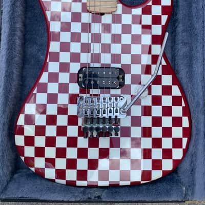 Kramer (MusicYo) 1984 Custom 2005 Red and White Checkerboard image 2