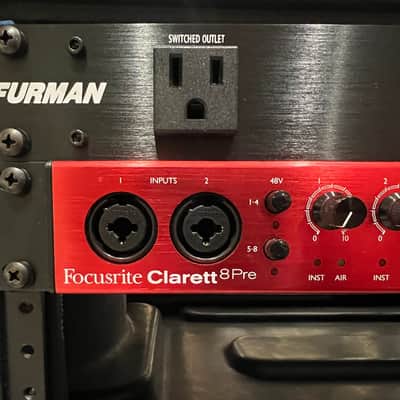 Focusrite Clarett 8Pre, Furman M-8X2 conditioner, Gator case 4u image 1