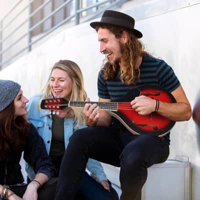 8-String A-Style Mandolin Bundle – Sunset Red with Gig Bag, Tuner, Strings & Picks – Perfect for Beginners & School Gift image 2