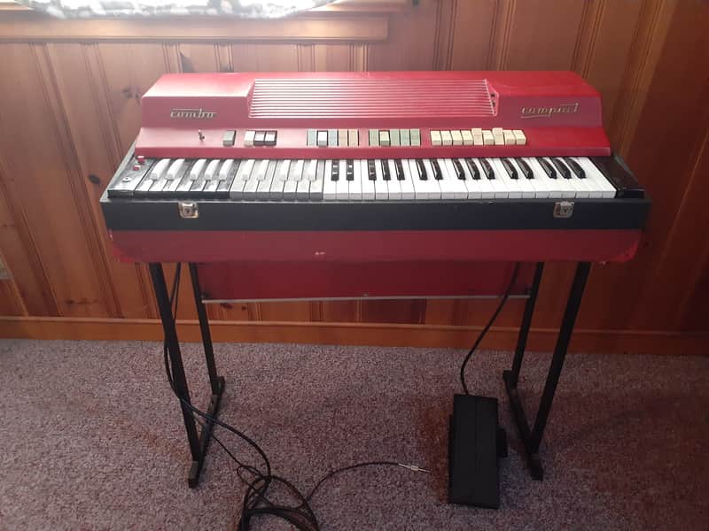 Farfisa Combo Compact 61-Key Organ 1964 - 1968 - Red with Black-White / White-Black Keys image 1