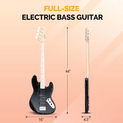 Glarry GJazz Electric Bass Guitar w/20W Amplifier Black image 2