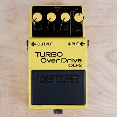 Boss OD-2 Turbo OverDrive (Black Label) 1987 Yellow Vintage Made in Japan ACA image 2