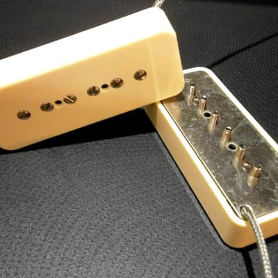 Q pickups SOAP BAR P90 Pickups SET CREAM 50s Vintage Fits Les Paul SG Epi Gibson Electric Guitar image 6