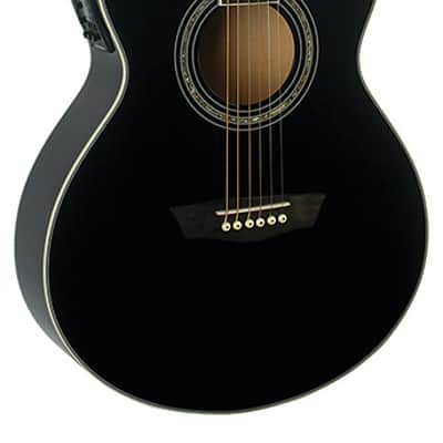 Wahsburn Festival EA12B Mini Jumbo Cutaway Acoustic-Electric Guitar - BLACK image 1