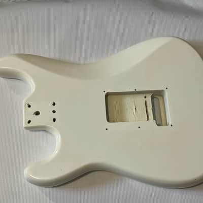 1980's Korean Kramer ZX30 White Stratocaster Plywood Guitar Body 2 Post Tremolo image 11