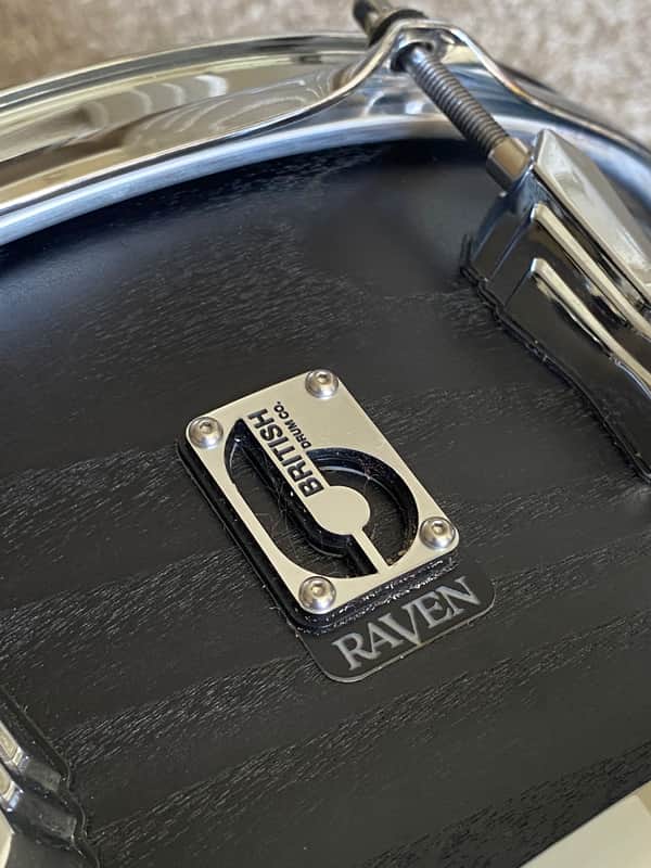 British Drum Company Raven 14x6" Birch / Ash 10-Lug Snare Drum 2025 - Present - Black Ash Satin image 1