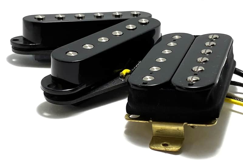 Mod Noiseless HSS Pickup Set, Passive Ceramic Modern Humbucker Bridge + Noiseless Strat Middle & Neck Pickups image 1