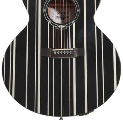 Schecter Synyster Gates SYN AC-GA SC Acoustic-electric Guitar - Gloss Black with Silver Pinstripes image 2