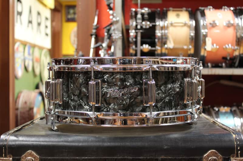1960s Rogers 5x14 Dyna-Sonic Snare Drum in Black Diamond Pearl image 1
