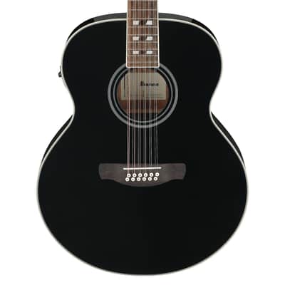 Ibanez AJ7012M1E 12-String Acoustic-Electric Guitar - Black High Gloss image 1