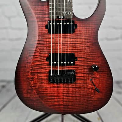 Schecter Sunset 7 Extreme 7 String Electric Guitar Scarlet Burst image 2