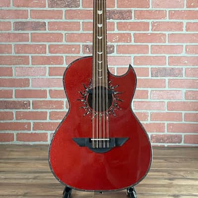 H. Jimenez Colección de Galaxia Acoustic-electric Bajo Quinto - Antares Red Sparkle image 1