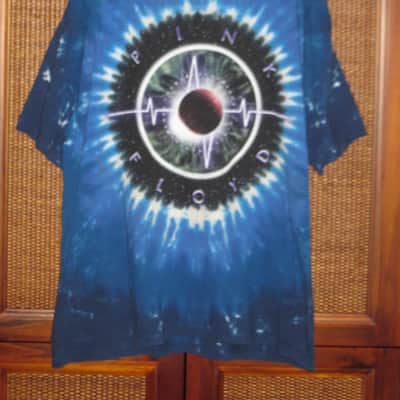 near new (worn once) Liquid Blue (shirt maker brand) Pink Floyd Pulse Concentric Tie-Dye T-Shirt, Men's XL, 100% Pre-Shrunk Cotton, Short Sleeve 2020s - Tye Dye: Blue, White, Purple / Graphic: Pupil, Space, Ocean (black, white, red, blue, green, purple) image 1