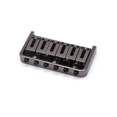 KD By AxLabs 6-String Hardtail Bridge - String-Through-Body, 3-Screw Mount - Black Nickel image 1