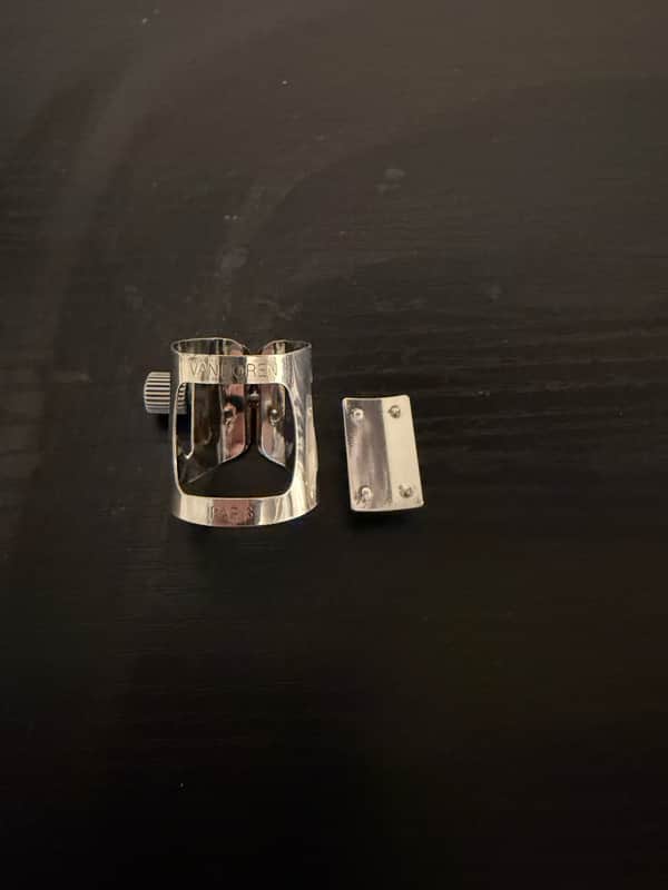 Vandoren LC01P Optimum Bb Clarinet Ligature and Plastic Cap 2010s - Silver-Plated image 1