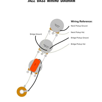 Precision Made Jazz Bass Harness-CTS Orange Drop image 2