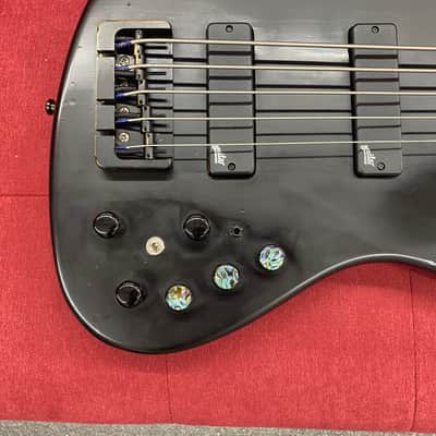 Matthieu Combe Alys-5 5-String Bass, Birdseye Maple Neck - Black w/ Agular Pickups image 9