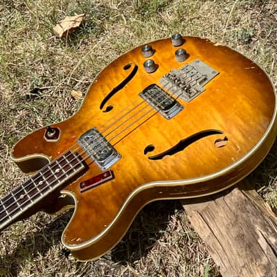 Vintage Harmony H-27 Mid 60’s Bass Guitar - Sunburst Flame Top image 1