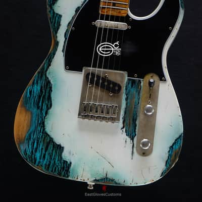 Fender Telecaster 50th Anniversary Olympic White over Blue Zebra Heavy Aged Relic (RARE) image 3